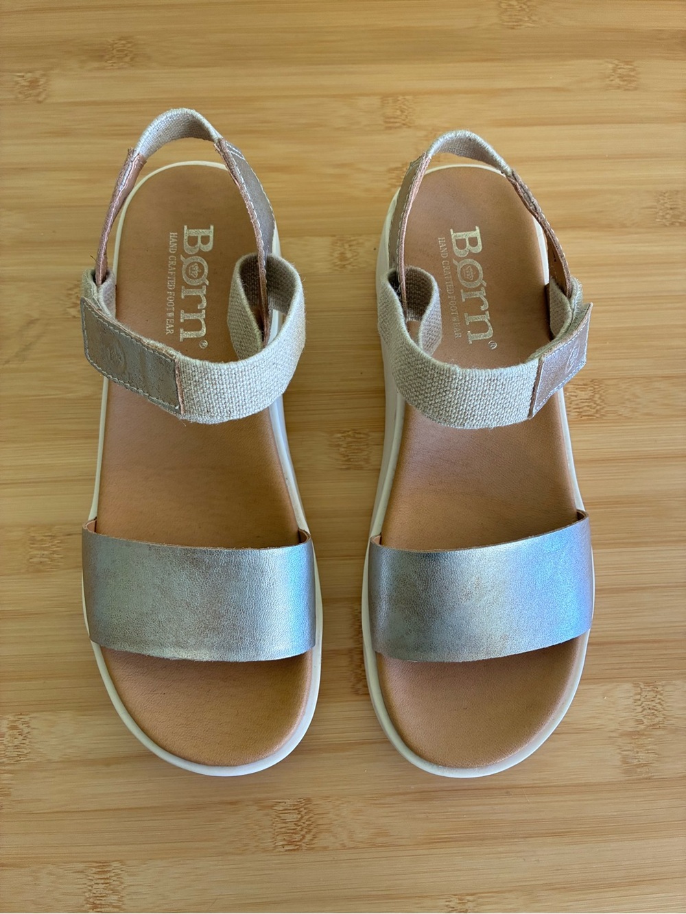 Born Leather Kayla Sandal Gold Tan womens 7